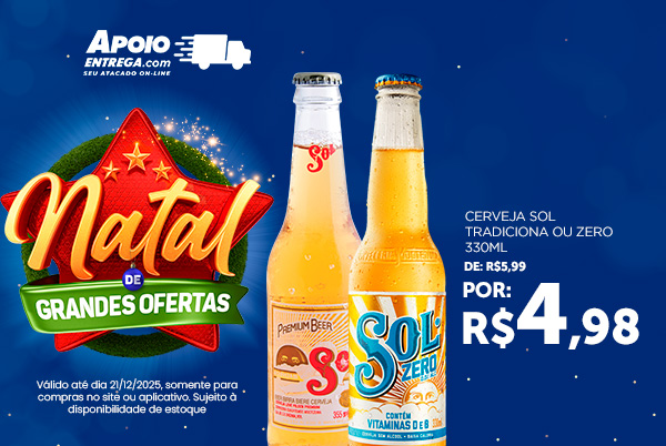 Cerveja Sol Tradiciona ou Zero 330ml 21/12